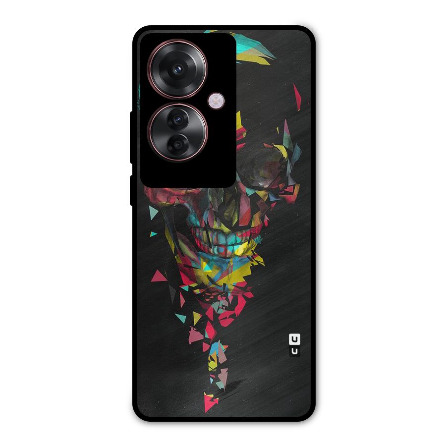 Colored Skull Shred Metal Back Case for Oppo F25 Pro