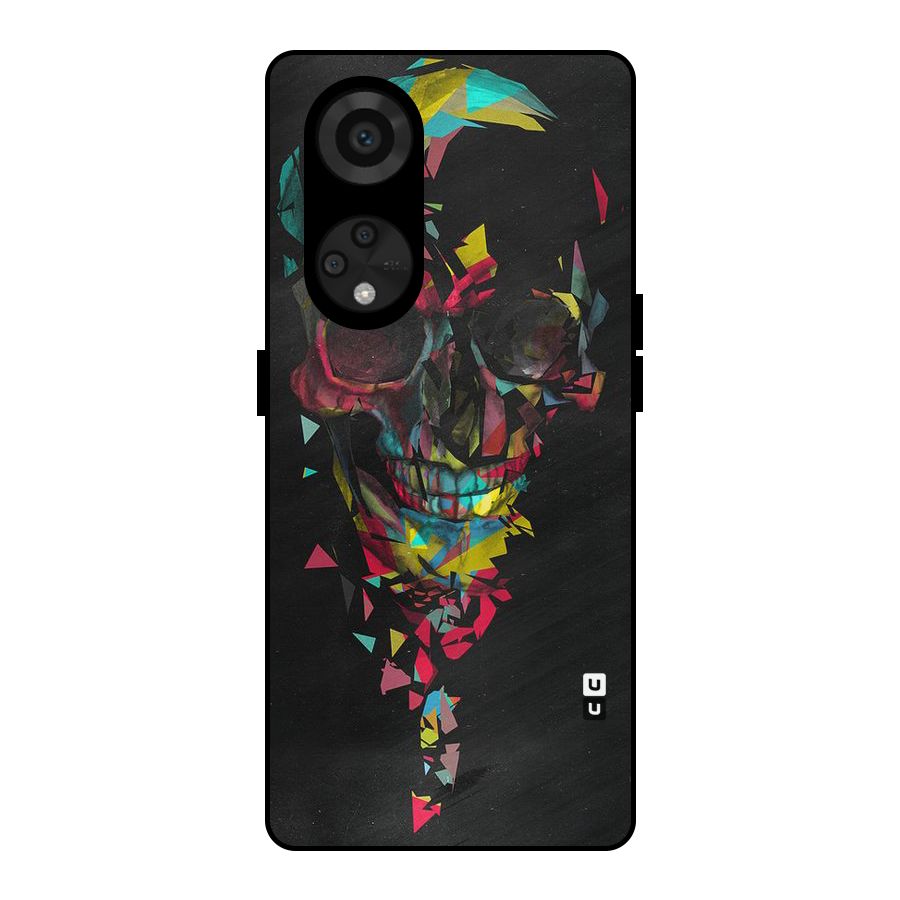 Colored Skull Shred Metal Back Case for Reno8 T 5G