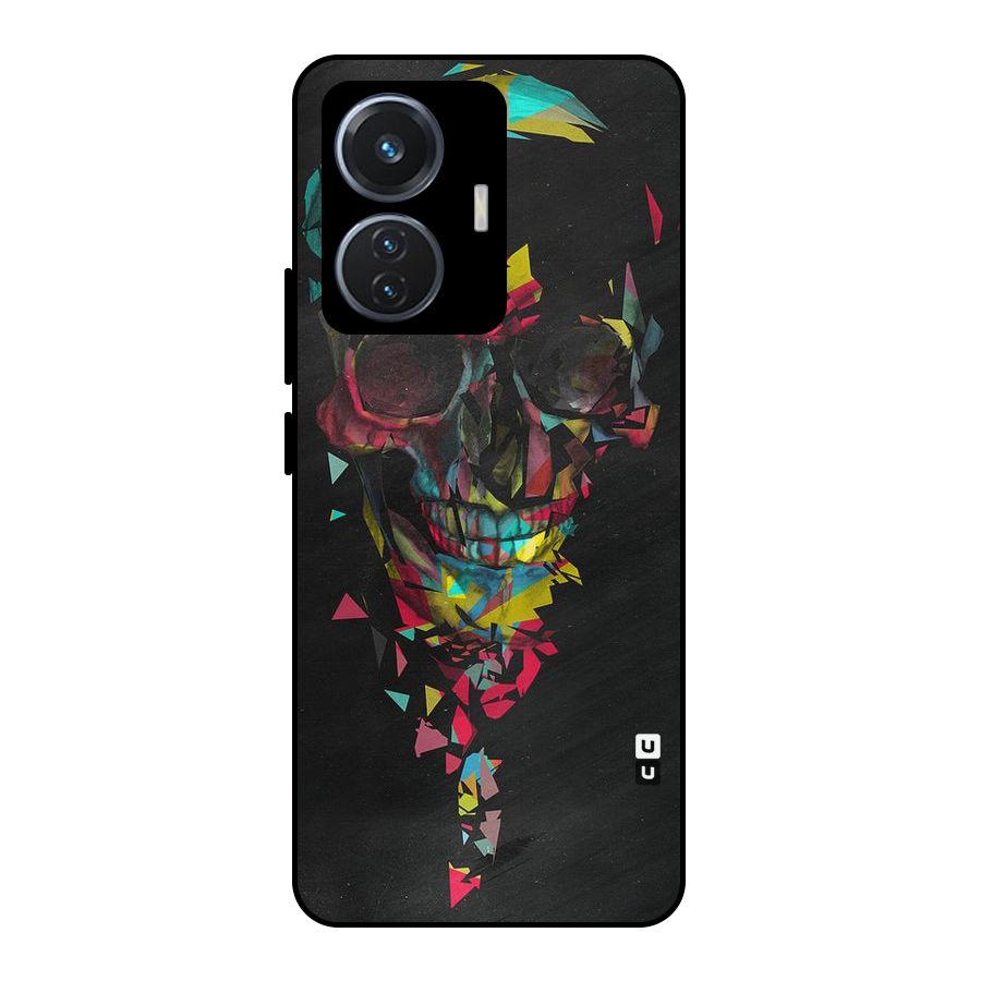 Colored Skull Shred Metal Back Case for Vivo T1 44W