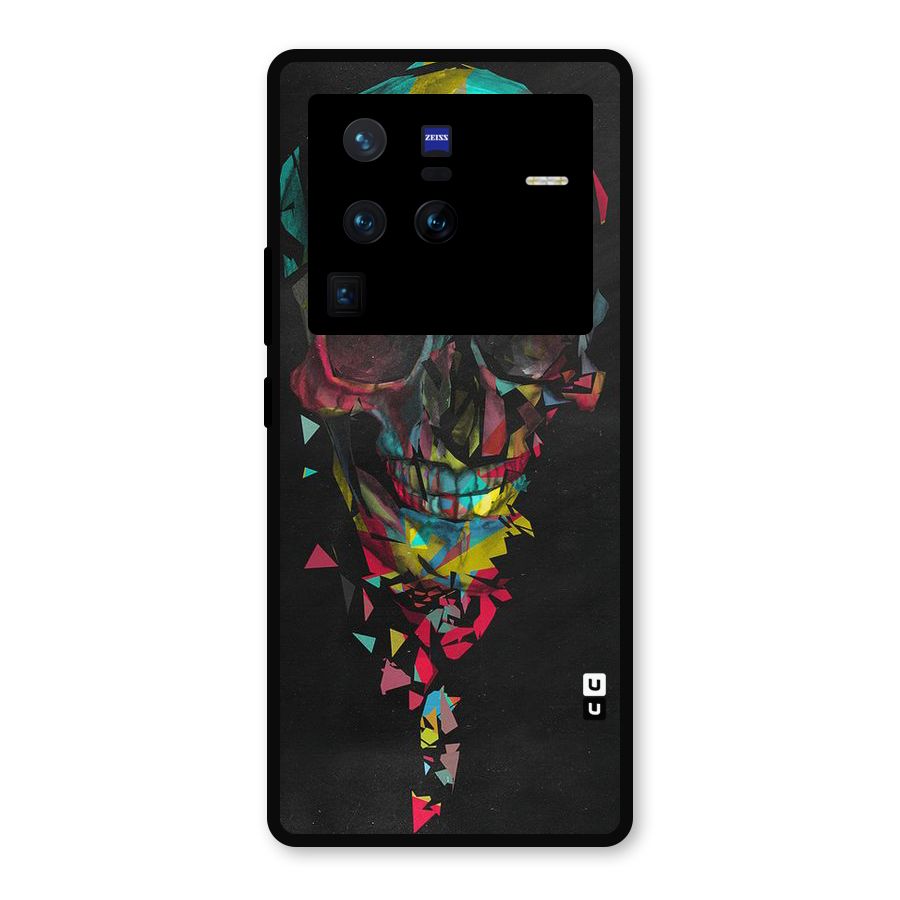 Colored Skull Shred Metal Back Case for Vivo X80 Pro