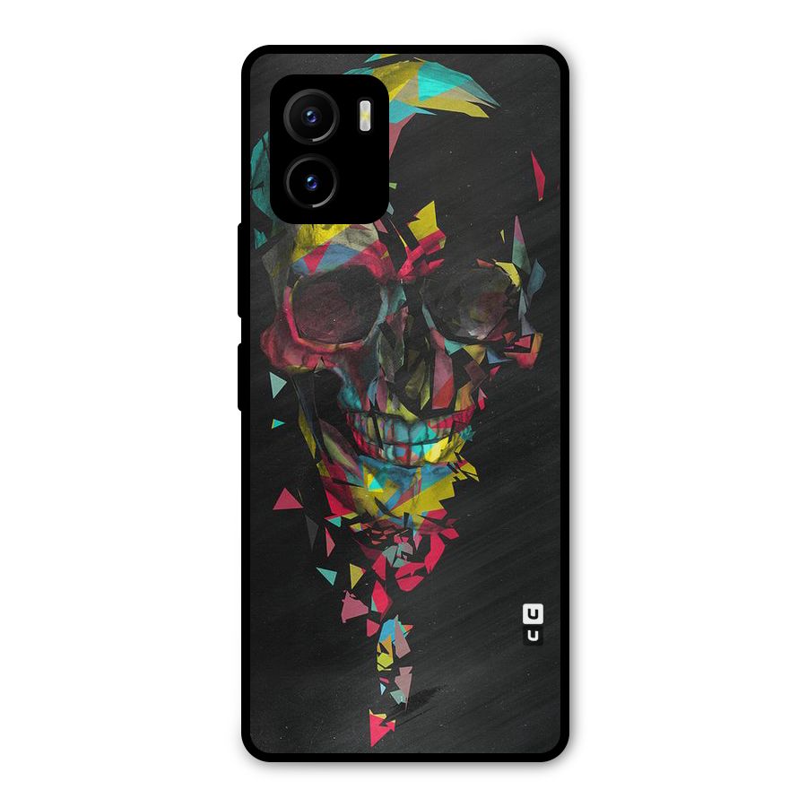 Colored Skull Shred Metal Back Case for Vivo Y15s
