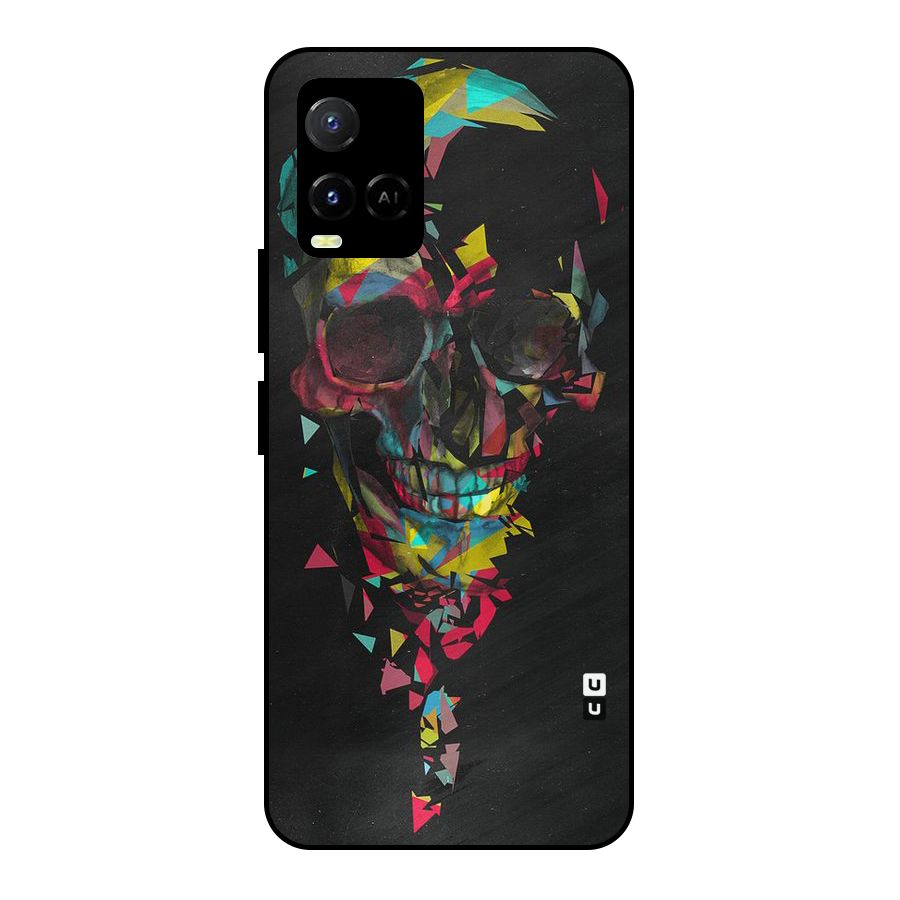 Colored Skull Shred Metal Back Case for Vivo Y21 2021