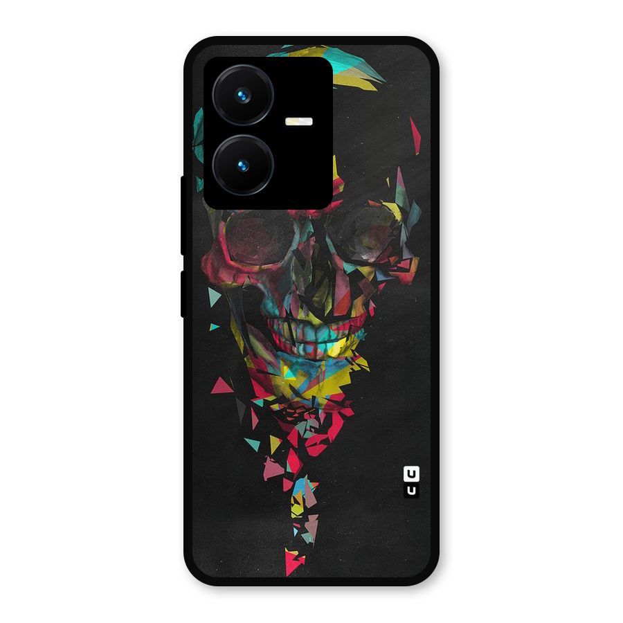 Colored Skull Shred Metal Back Case for Vivo Y22s