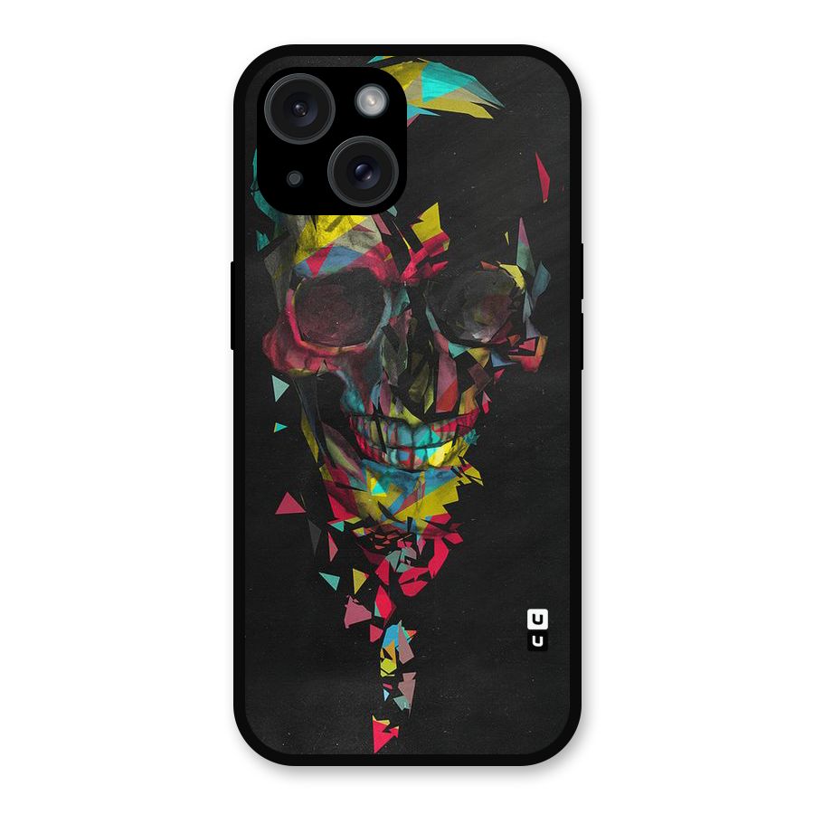 Colored Skull Shred Metal Back Case for iPhone 15