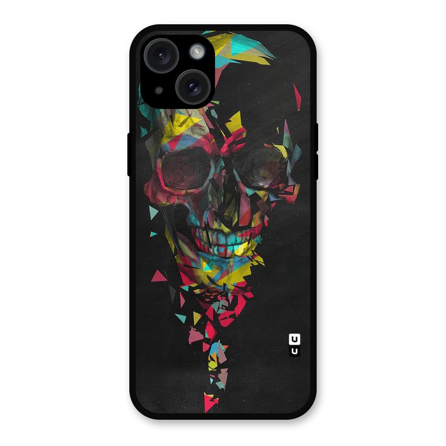 Colored Skull Shred Metal Back Case for iPhone 15 Plus