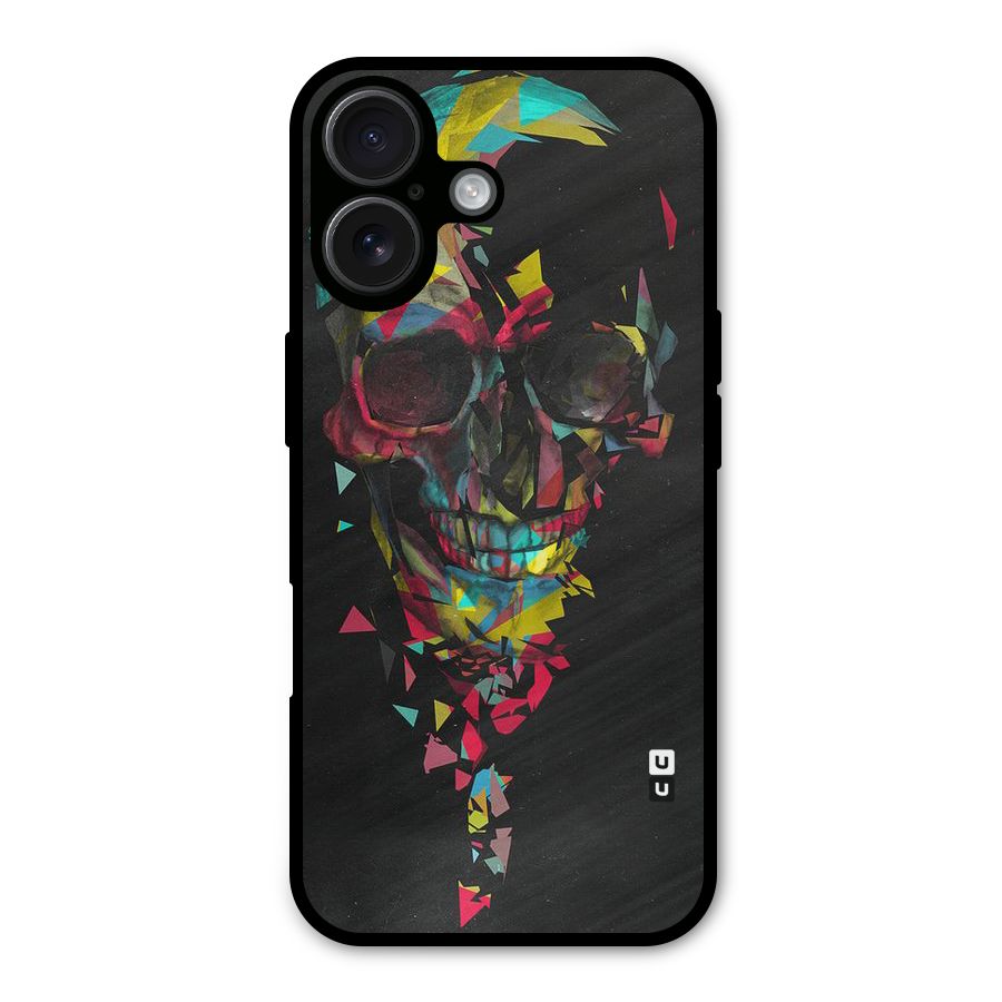 Colored Skull Shred Metal Back Case for iPhone 16