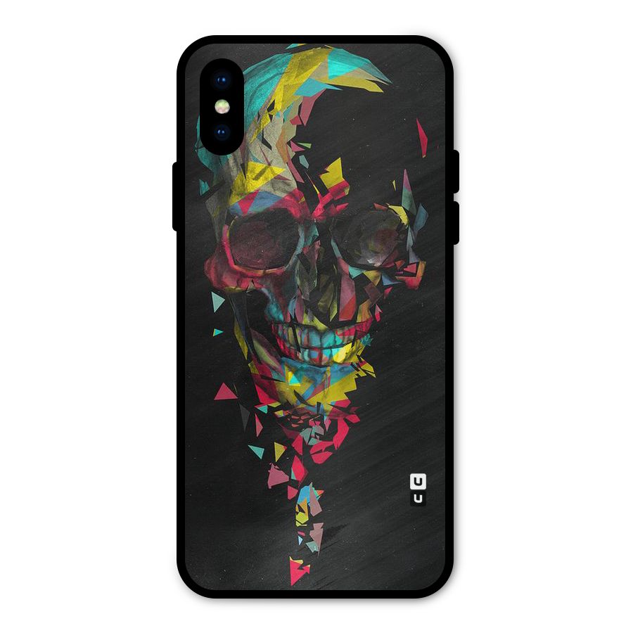 Colored Skull Shred Metal Back Case for iPhone X