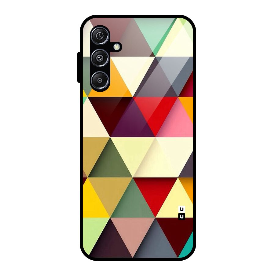 Colored Triangles Glass Back Case for Galaxy M34 5G