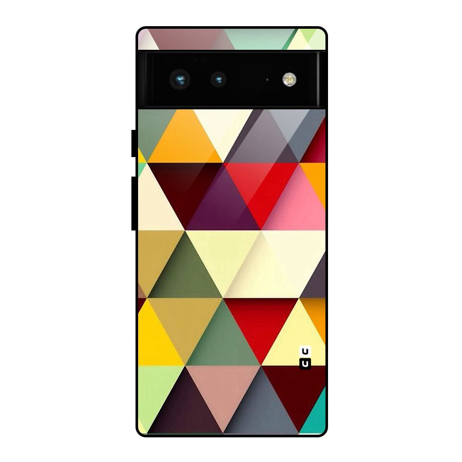 Colored Triangles Glass Back Case for Google Pixel 6