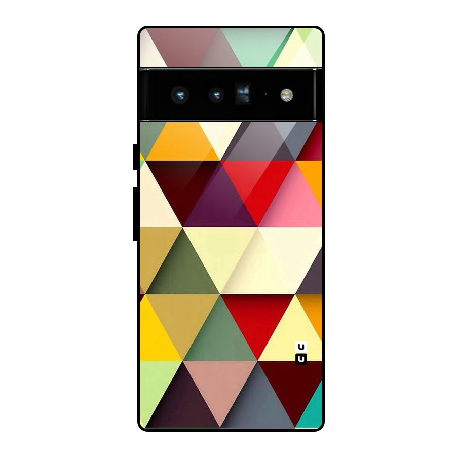 Colored Triangles Glass Back Case for Google Pixel 6 Pro