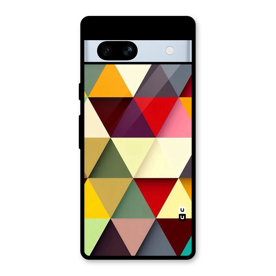 Colored Triangles Glass Back Case for Google Pixel 7a