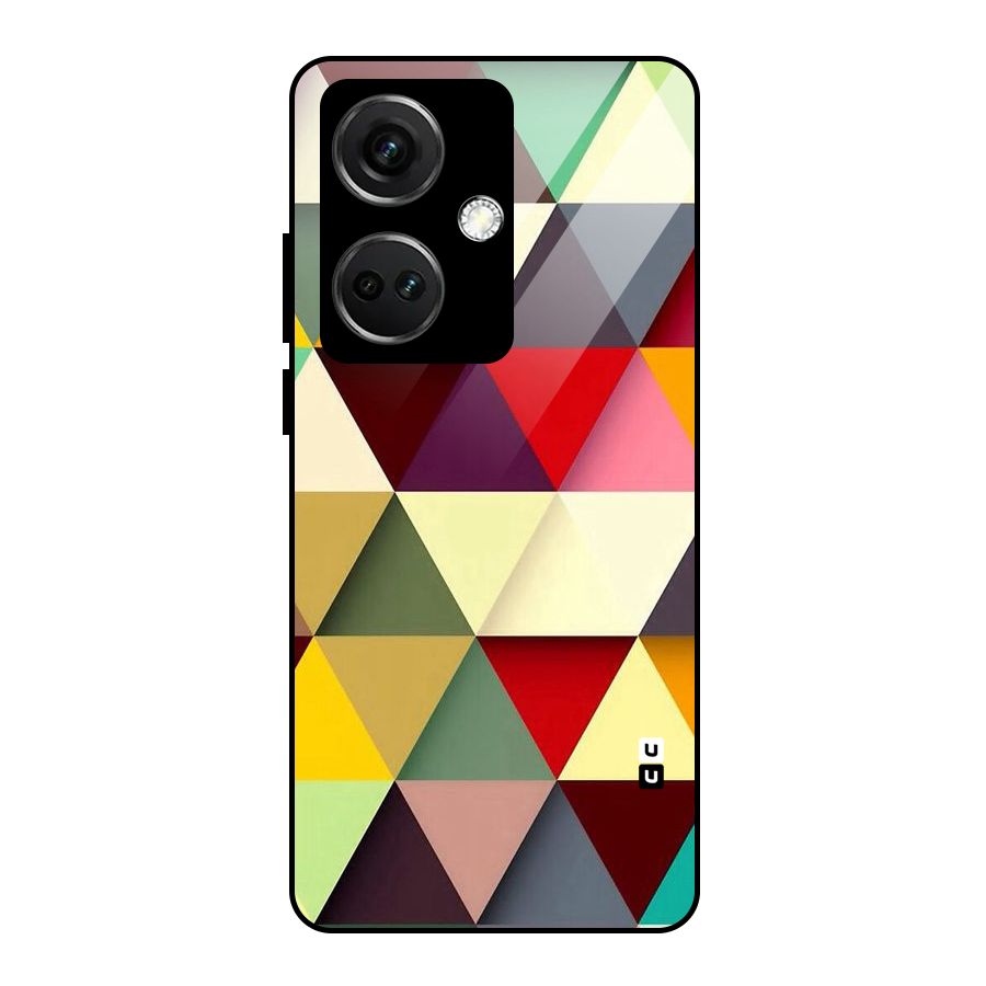 Colored Triangles Glass Back Case for OnePlus Nord CE 3 5G