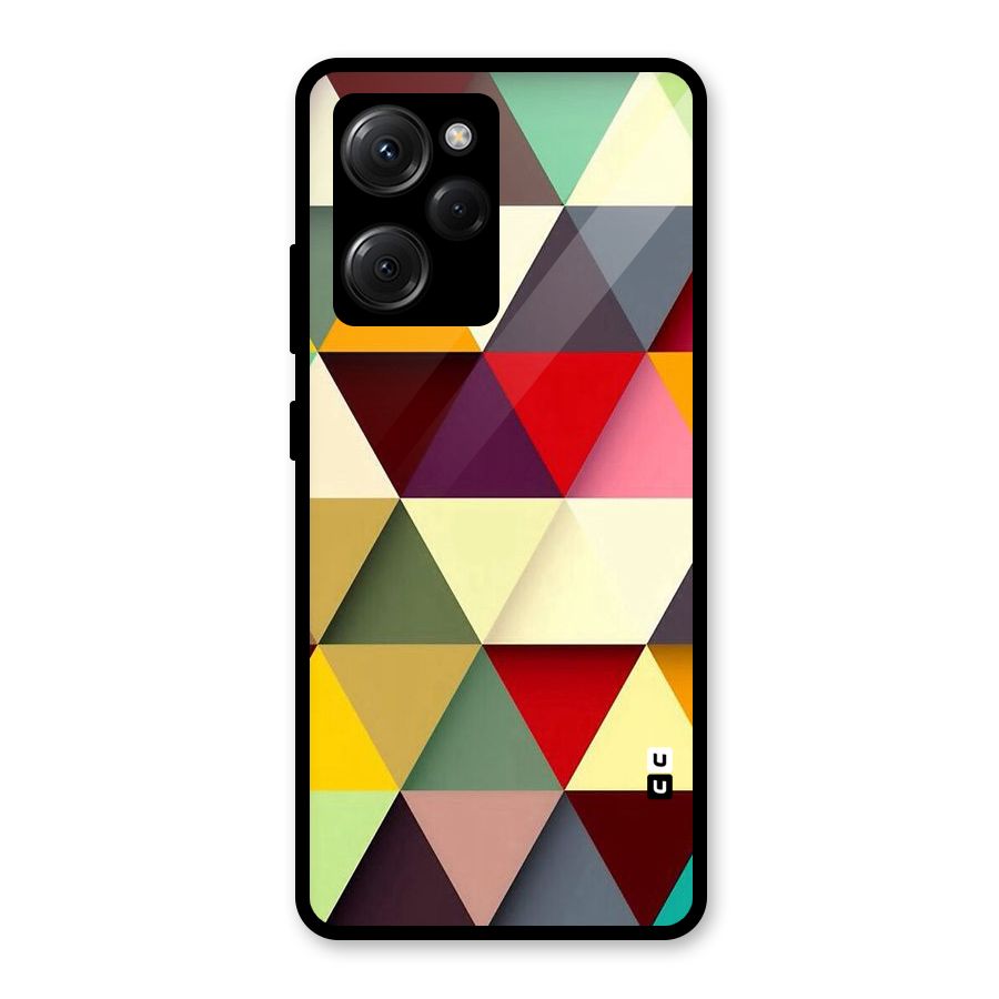Colored Triangles Glass Back Case for Poco X5 Pro