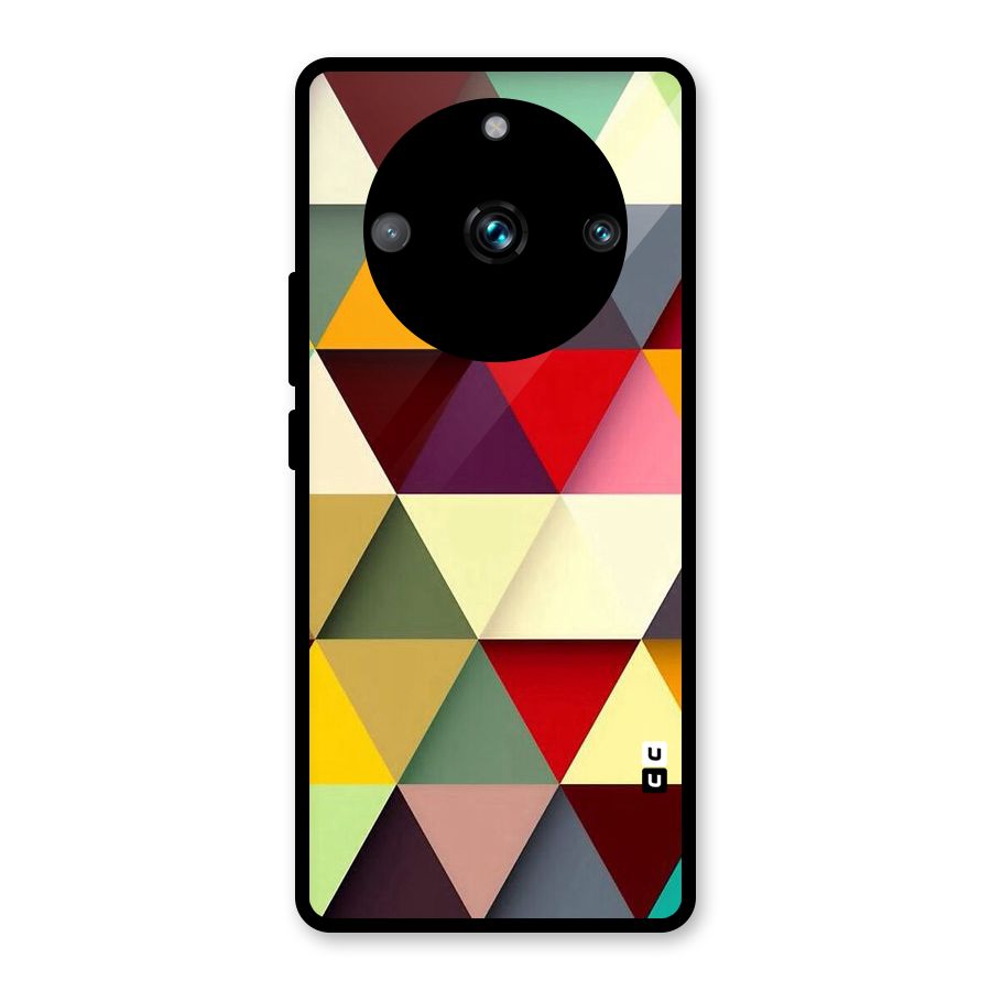 Colored Triangles Glass Back Case for Realme 11 Pro Plus