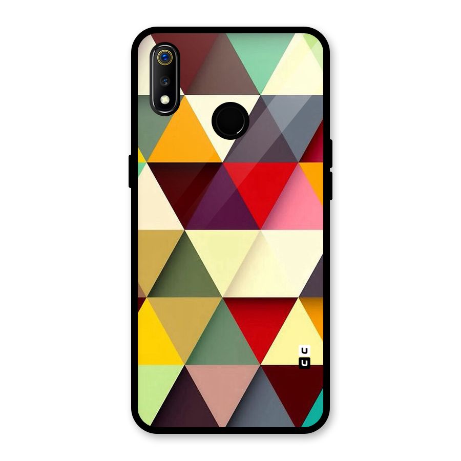 Colored Triangles Glass Back Case for Realme 3