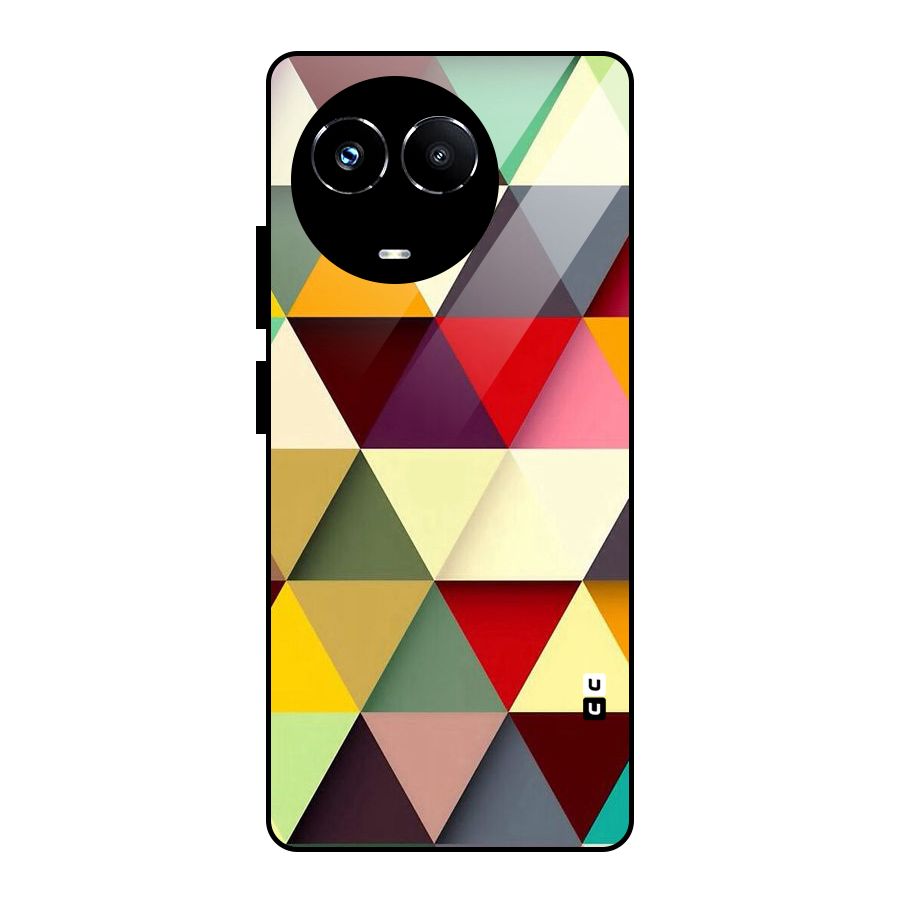Colored Triangles Glass Back Case for Realme Narzo 60X