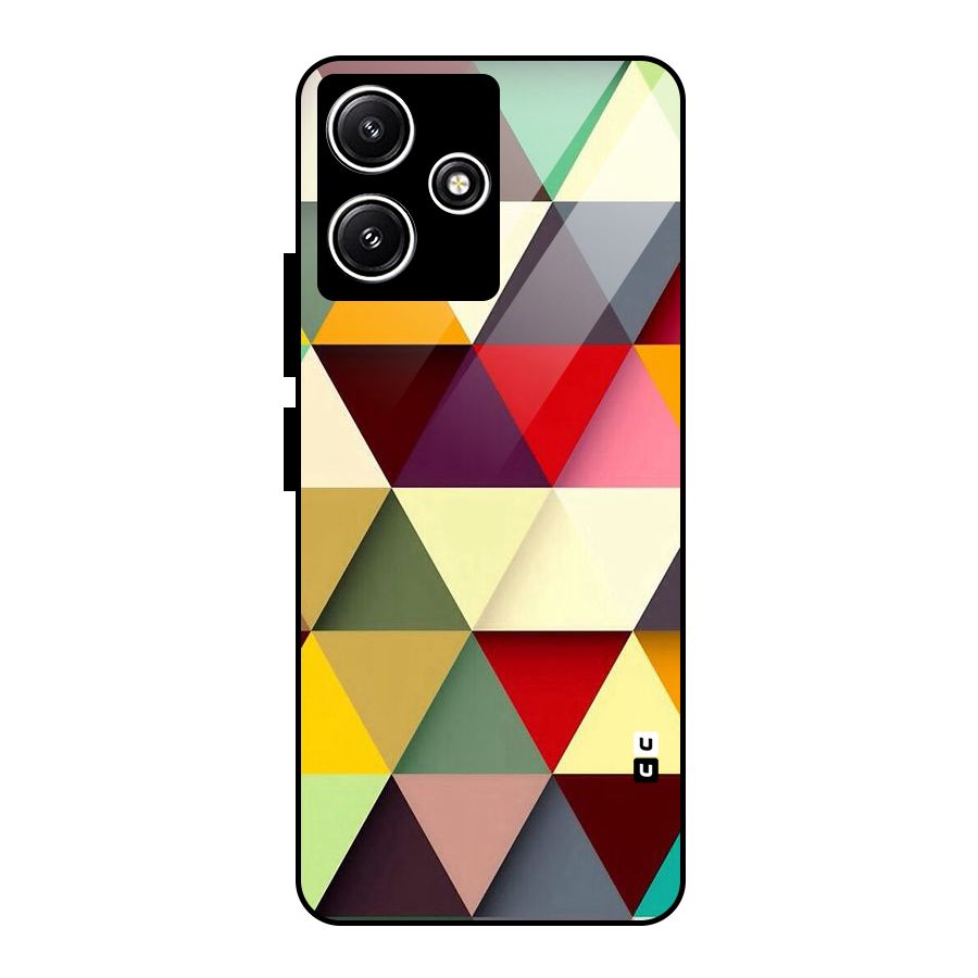 Colored Triangles Glass Back Case for Redmi 12 5G