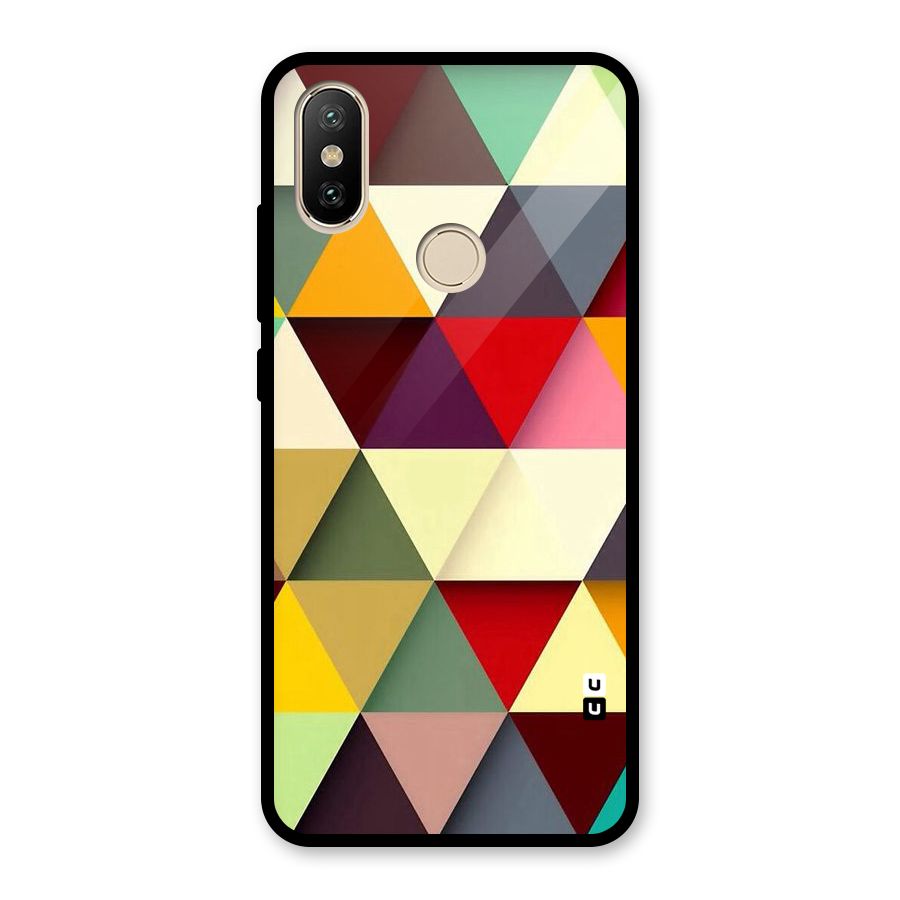 Colored Triangles Glass Back Case for Redmi A2
