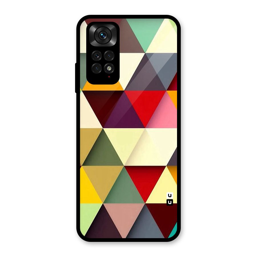 Colored Triangles Glass Back Case for Redmi Note 11S
