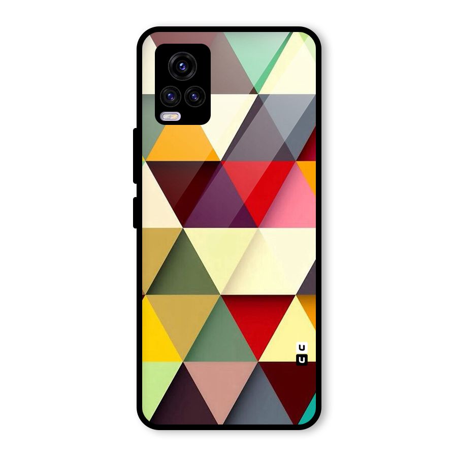 Colored Triangles Glass Back Case for Vivo V20 2021