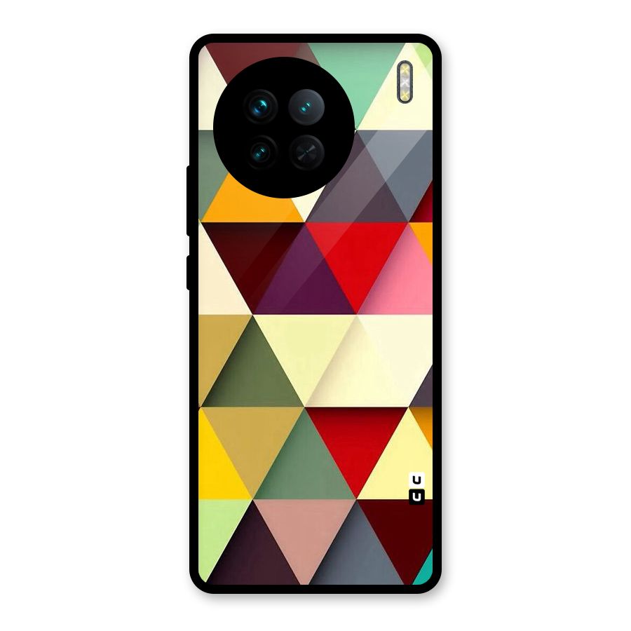 Colored Triangles Glass Back Case for Vivo X90