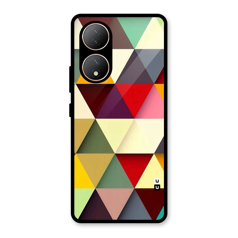 Colored Triangles Glass Back Case for Vivo Y100A