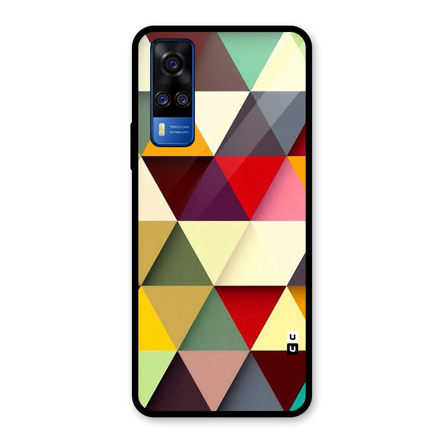 Colored Triangles Glass Back Case for Vivo Y31