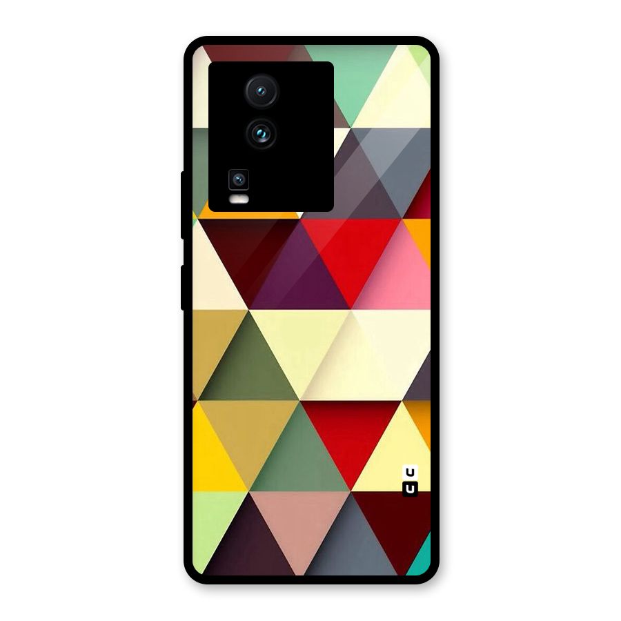 Colored Triangles Glass Back Case for Vivo iQOO Neo 7