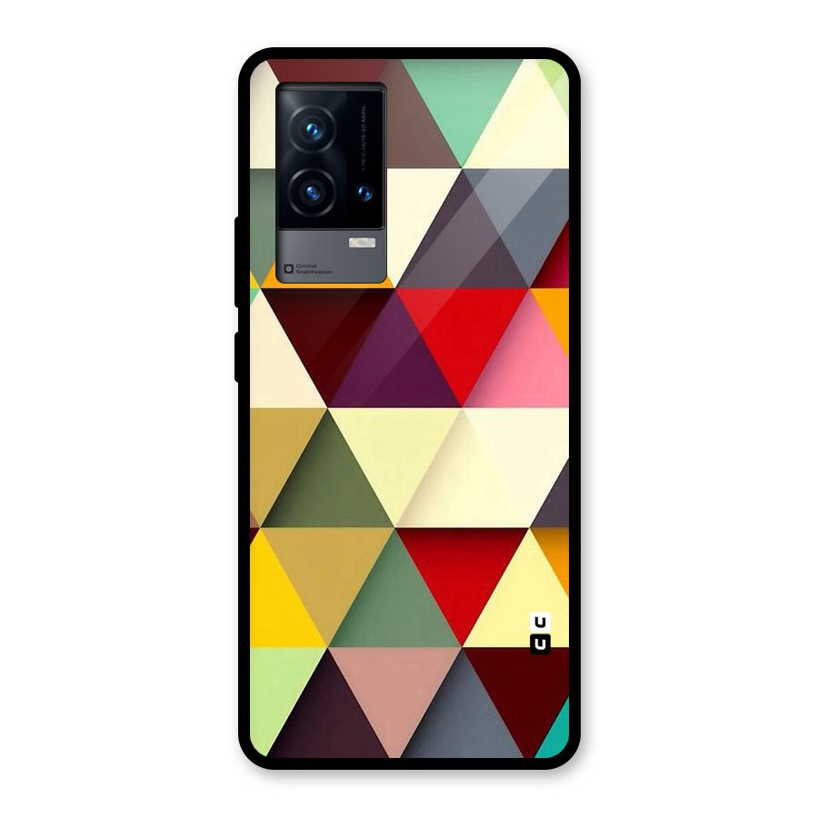 Colored Triangles Glass Back Case for iQOO 9 5G