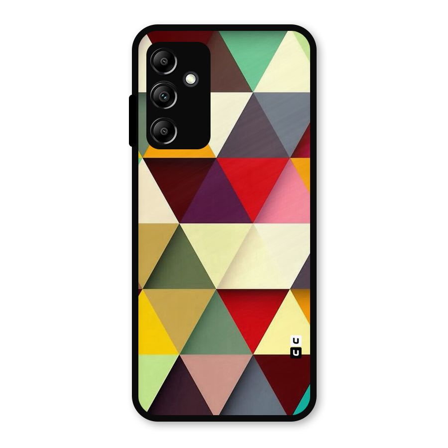 Colored Triangles Metal Back Case for Galaxy A14 5G