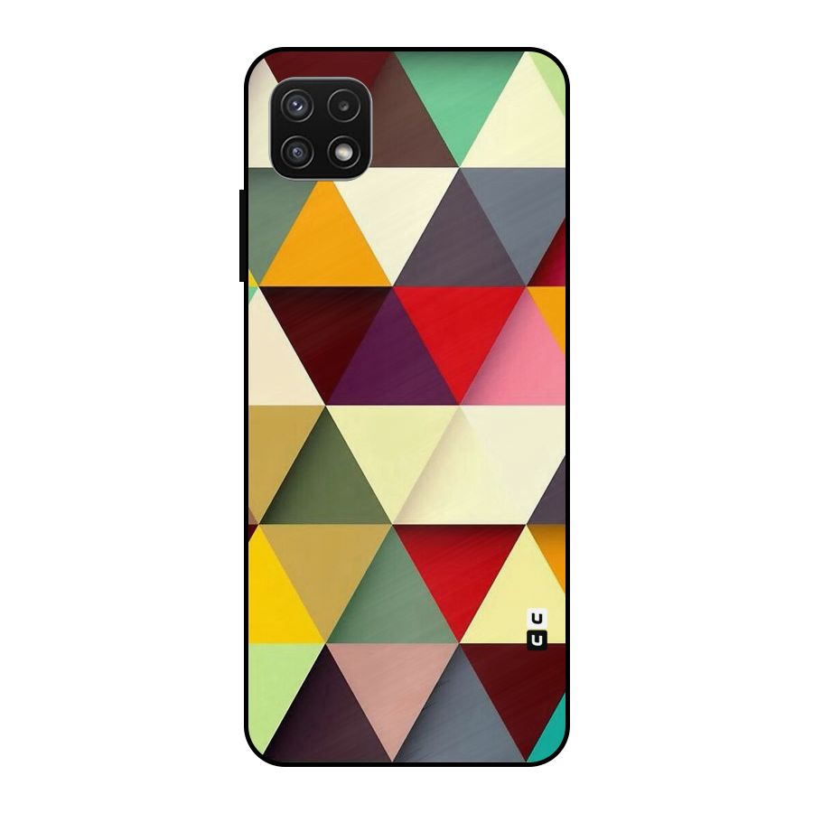 Colored Triangles Metal Back Case for Galaxy A22 5G