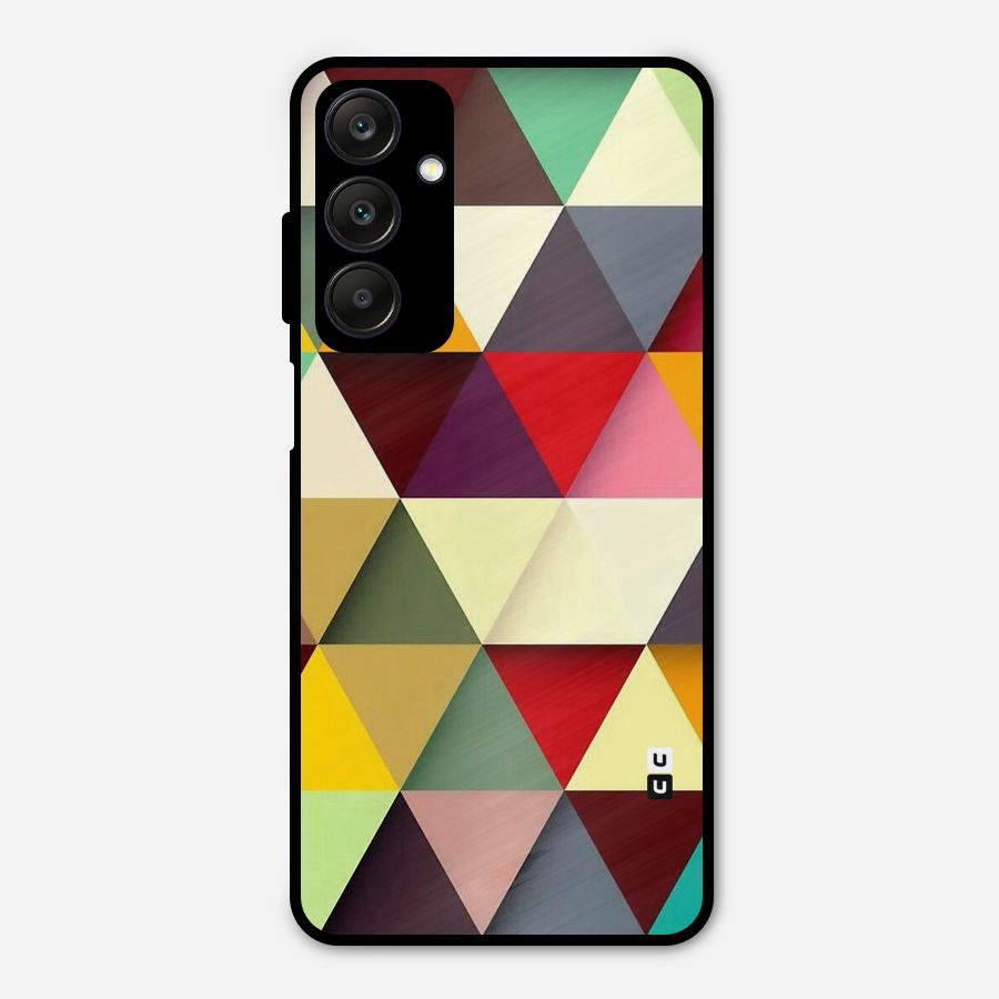 Colored Triangles Metal Back Case for Galaxy A25 5G