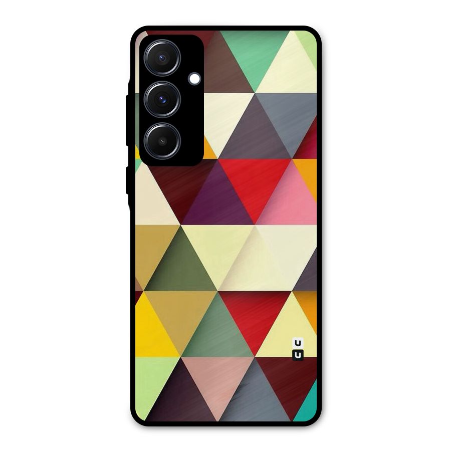 Colored Triangles Metal Back Case for Galaxy A55