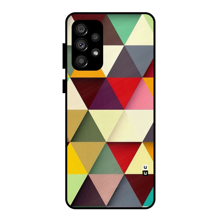 Colored Triangles Metal Back Case for Galaxy A73 5G