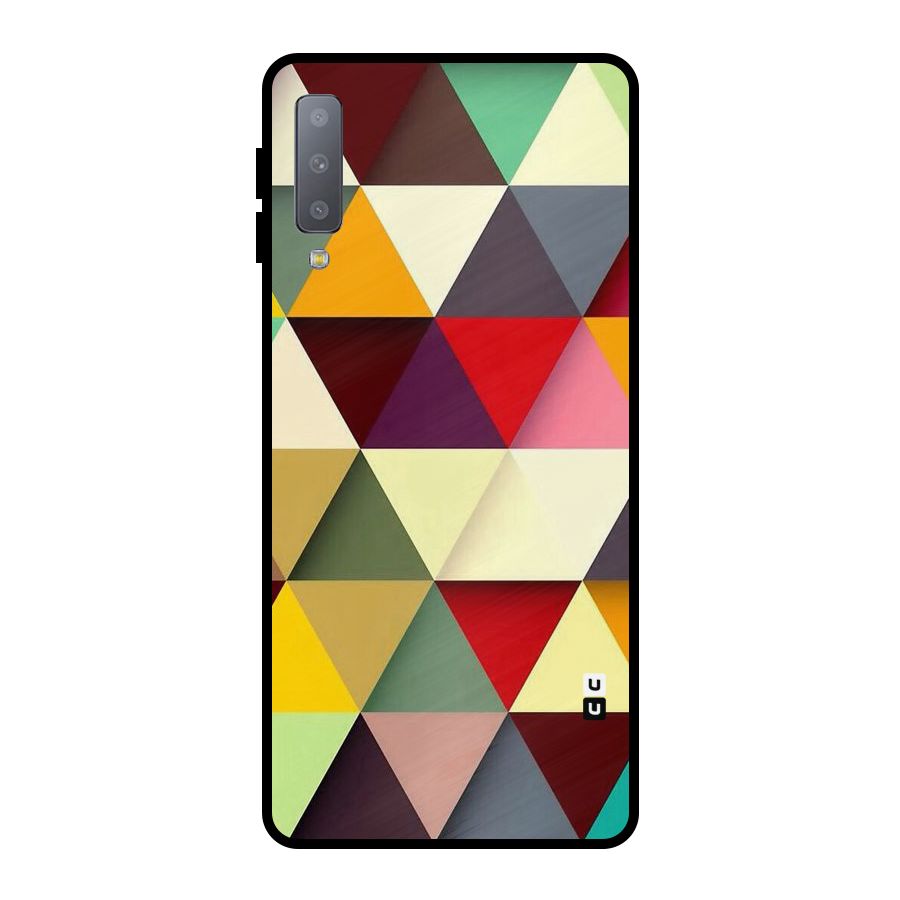 Colored Triangles Metal Back Case for Galaxy A7 (2018)