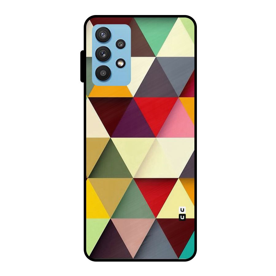 Colored Triangles Metal Back Case for Galaxy M32 5G