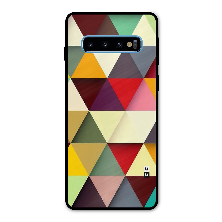 Colored Triangles Metal Back Case for Galaxy S10