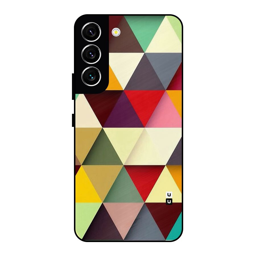 Colored Triangles Metal Back Case for Galaxy S22 5G
