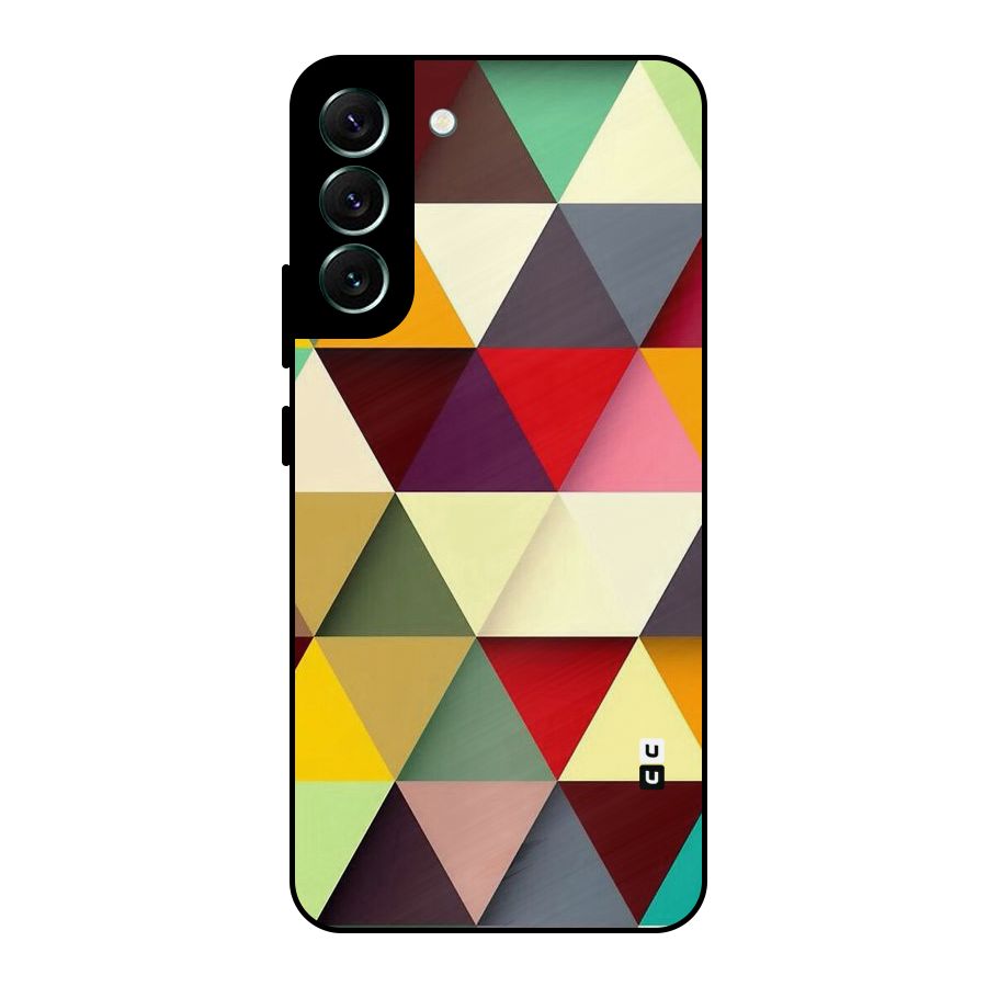 Colored Triangles Metal Back Case for Galaxy S22 Plus 5G