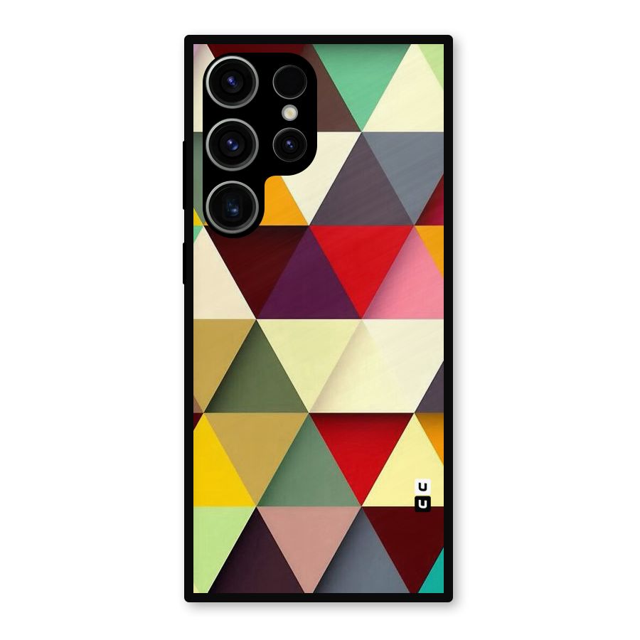 Colored Triangles Metal Back Case for Galaxy S23 Ultra