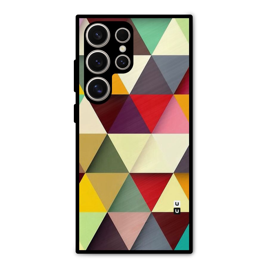 Colored Triangles Metal Back Case for Galaxy S24 Ultra
