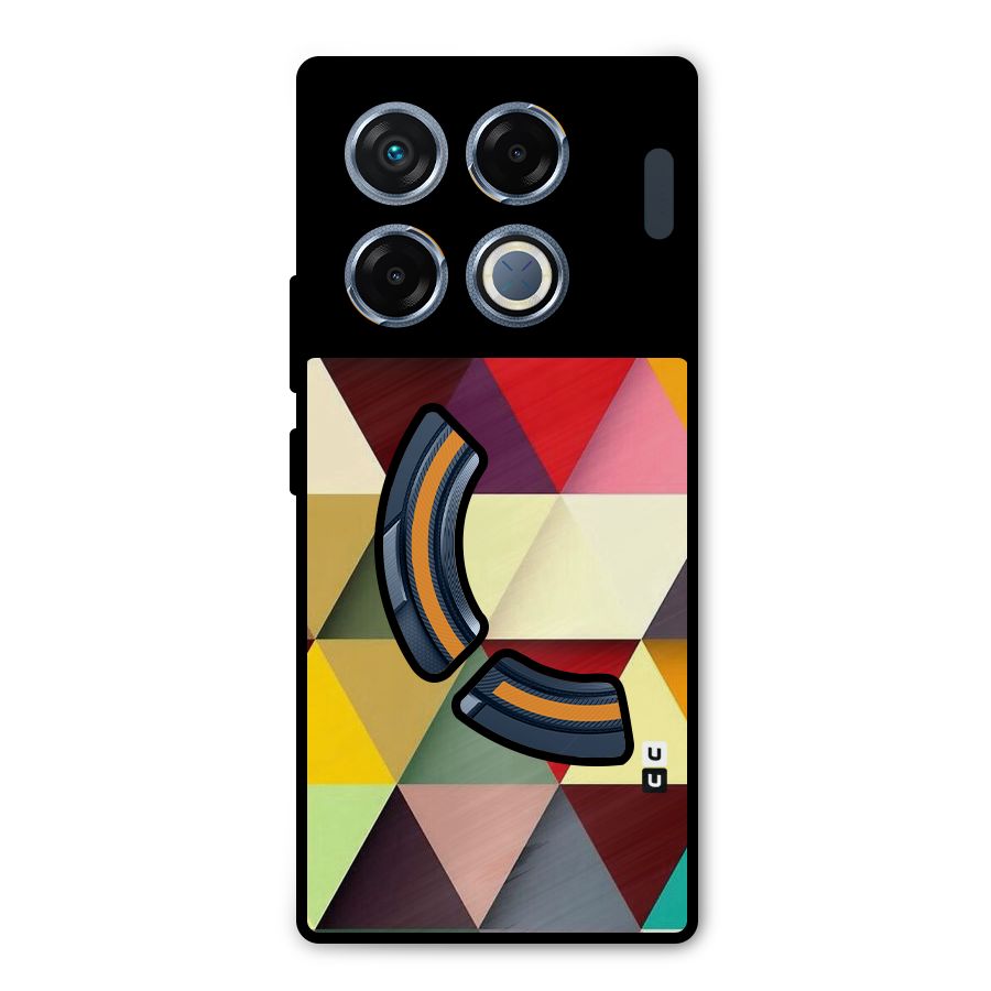 Colored Triangles Metal Back Case for Infinix GT 20 Pro