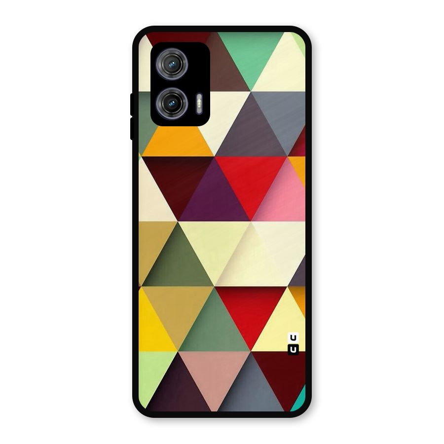 Colored Triangles Metal Back Case for Moto G73