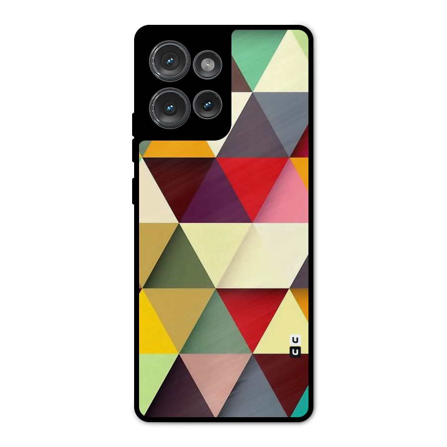 Colored Triangles Metal Back Case for Motorola Edge 50
