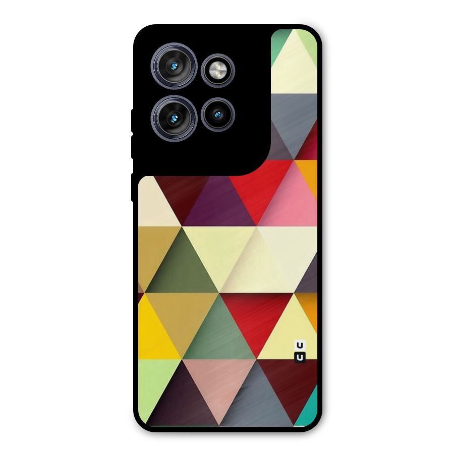 Colored Triangles Metal Back Case for Motorola Edge 50 Neo