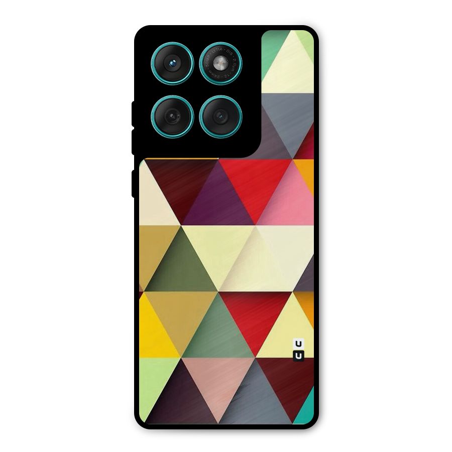Colored Triangles Metal Back Case for Motorola Edge 60 Fusion