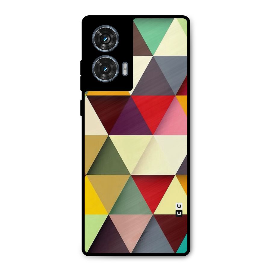 Colored Triangles Metal Back Case for Motorola G96