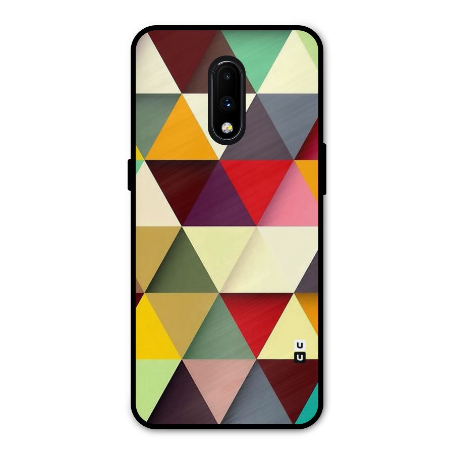 Colored Triangles Metal Back Case for OnePlus 7
