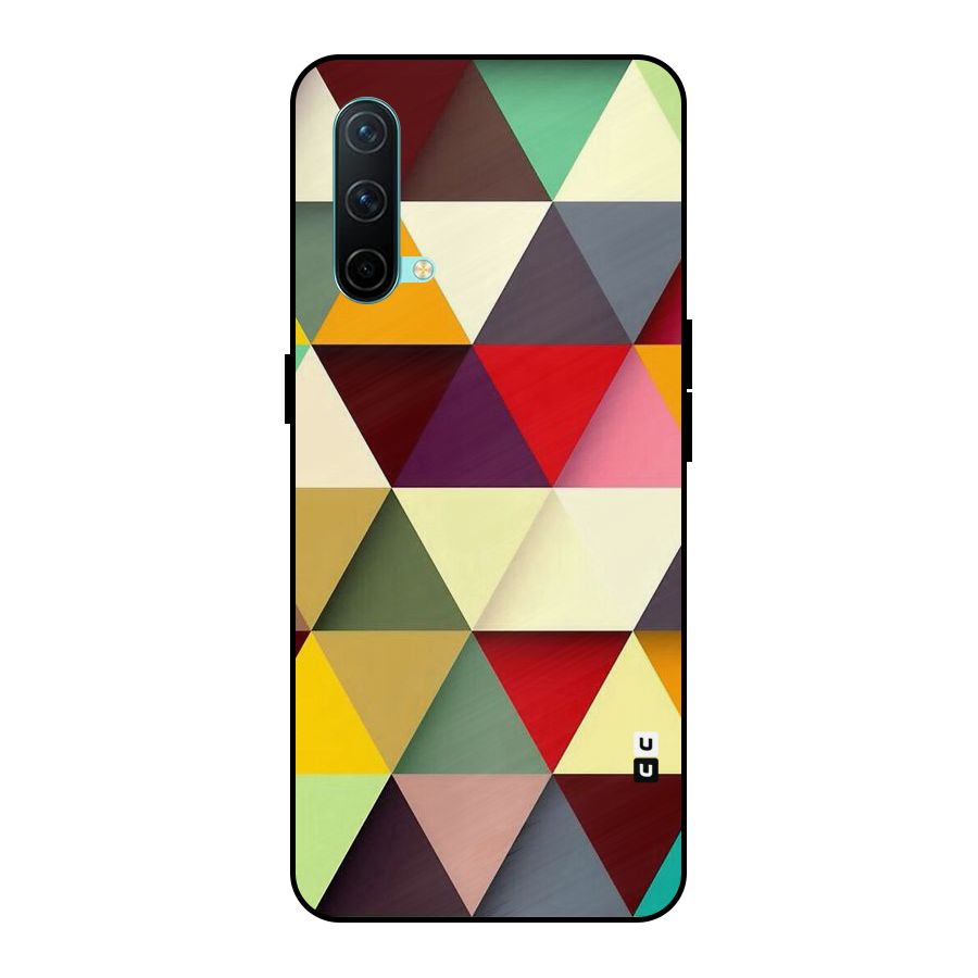 Colored Triangles Metal Back Case for OnePlus Nord CE 5G
