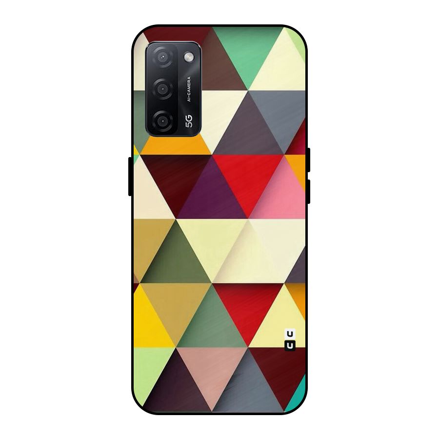 Colored Triangles Metal Back Case for Oppo A53s 5G